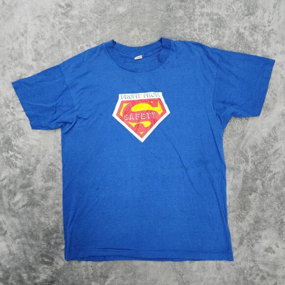 Vtg Grainger Men's Blue T-Shirt XL "Profit From safety" - Picture 1 of 14